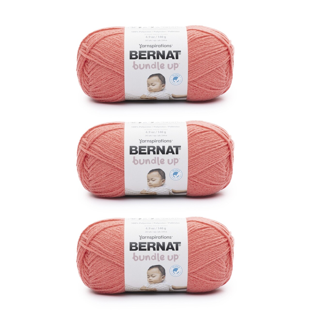 Bernat Bundle Up Red Wagon Yarn - 3 Pack of 141g/5oz - Polyester - 4 Medium (Worsted) - 267 Yards - Knitting/Crochet